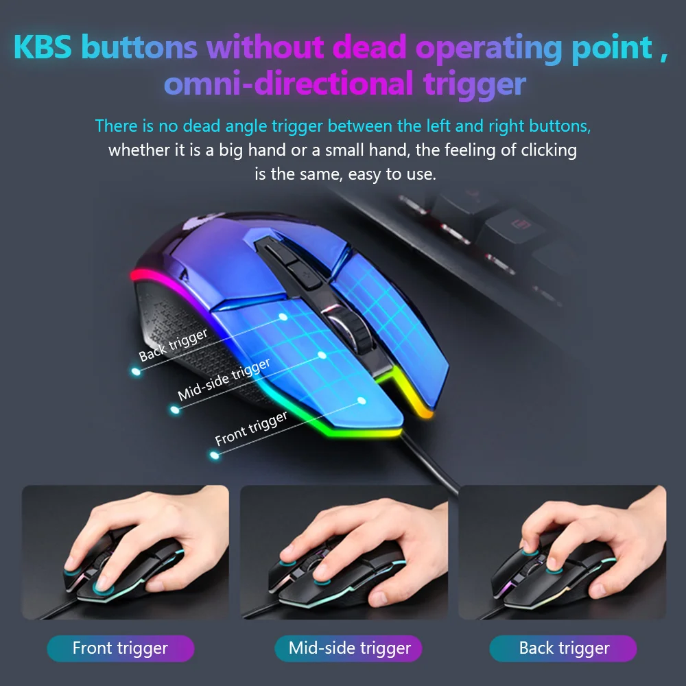 Игровая мышь DAREU EM915 RGB PMW3336 10800 DPI 50 миллионов life 7 кнопок мыши с кнопками KBS