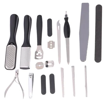

1 Set Manicure Tool Kit Nail File Pedicure Cutter Kit Sturdy Nail Trimming Tool Kit for Home Salon Travel Use (Black)