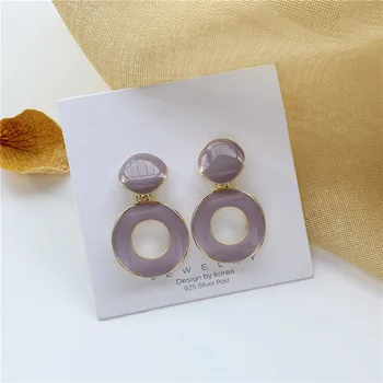 

Temperament of style restoring ancient ways gentle circle stud earrings contracted geometric earrings jewelry accessories