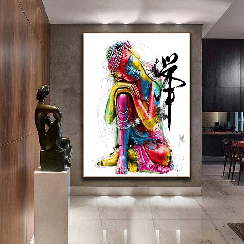 Будды Абстрактная живопись Wall Art Печать на холсте современной Поп уличные стены