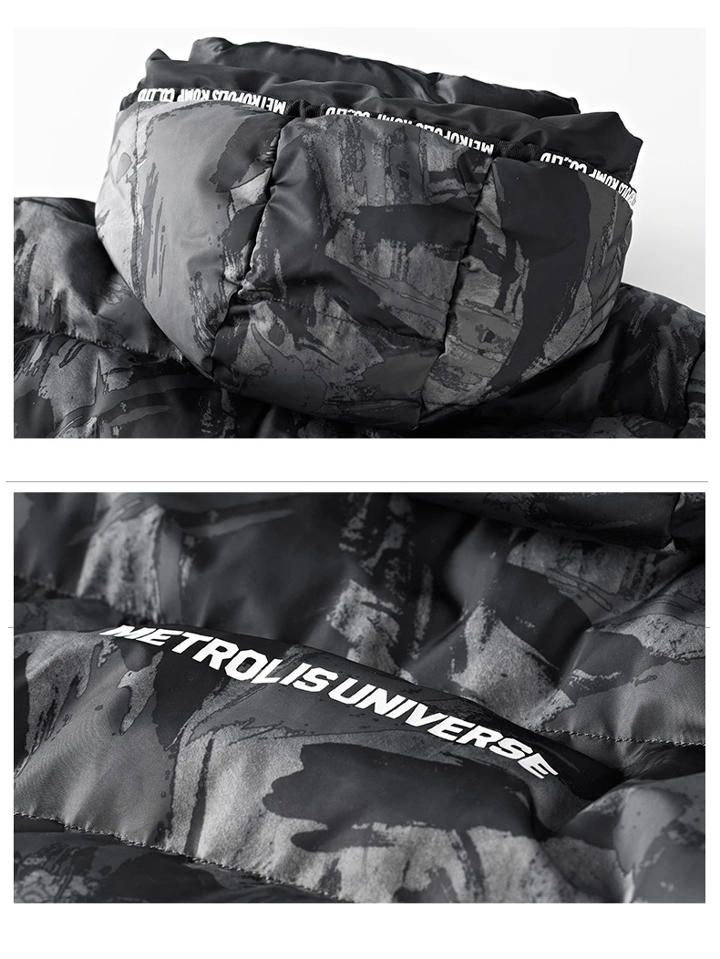 Горячая Мода Camuflagem Revestimentos Do Inverno Dos Homens Com Capuz Casuais Casacos Parkas Militar Engrossar Quente Casaco