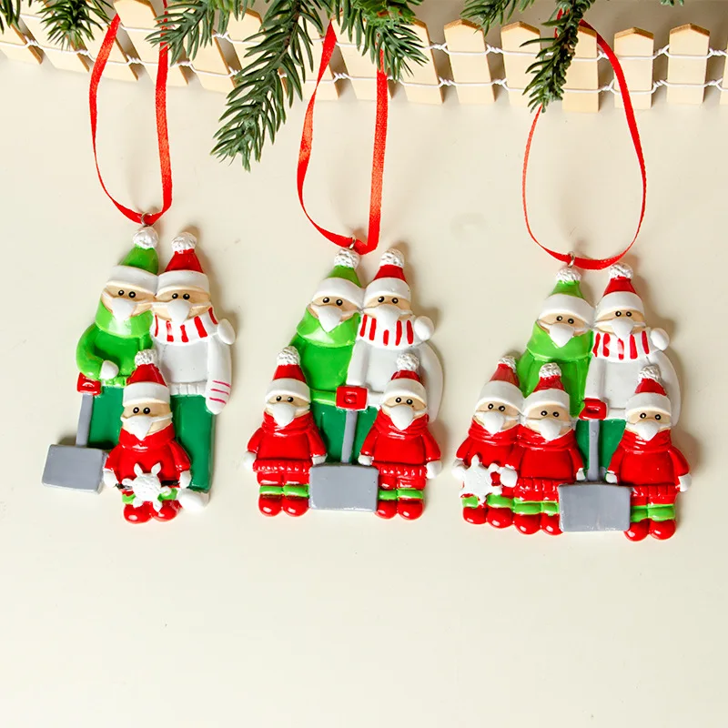 

2020 Snowman Family Face Mask DIY Blessings Pendant Christmas Tree Old Man Hanging Decoration Articles