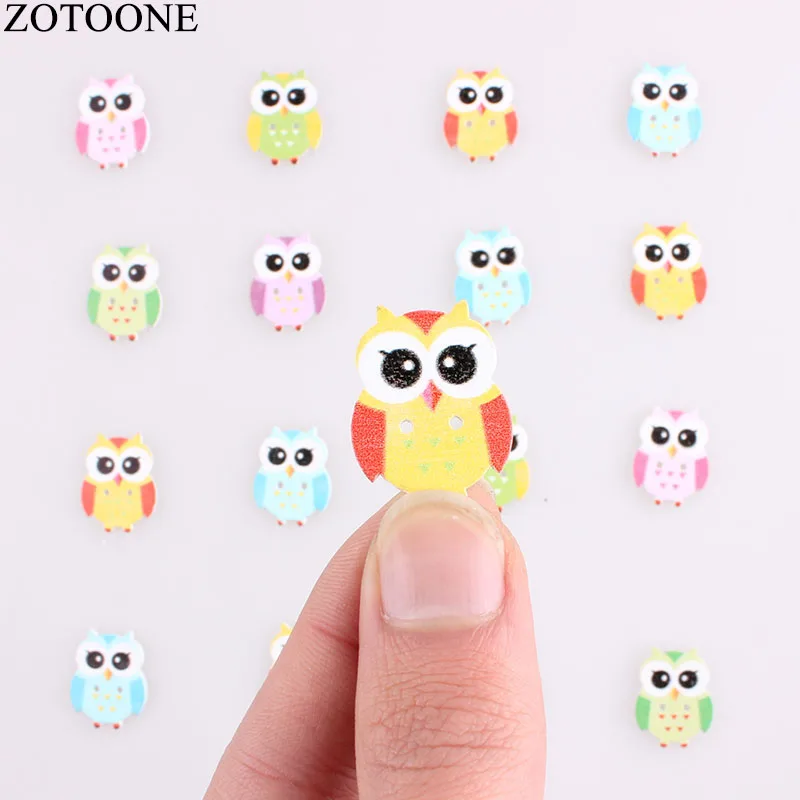 

ZOTOONE 100PCS Handmade Colorful Owl Buttons Noel Accessories Scrapbooking for Clothing DIY Craft Decoration Sewing Button E