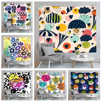 

Cartoon Printed Tapestry Wall Hanging Backdrop Tapestries For Kids Carpet Yoga Mat Home Decoration