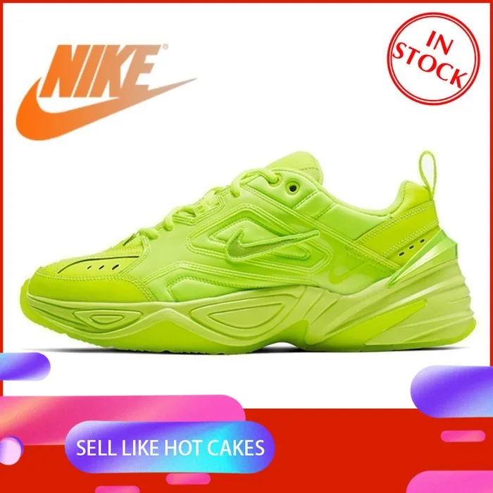 

Original Authentic Nike M2k Tekno Men's Running Shoes Fluorescent Green Comfortable Purple Outdoor Sports Shoes New CI5749