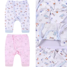 OQC/высококачественные хлопковые штаны с принтом для новорожденных мальчиков и девочек, штаны для сна для малышей, свободные штаны на пуговицах, одежда для малышей от 3 до 9 месяцев, D30