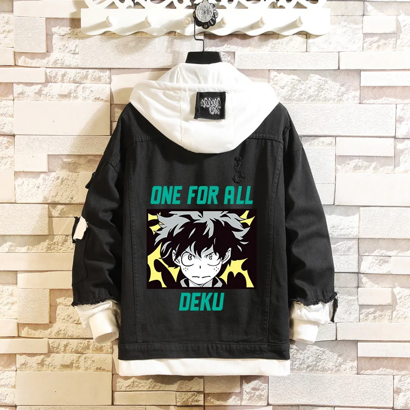 Kpop уличная одежда My Hero Академия Bakugou Katsuki джинсовая куртка с капюшоном костюм для