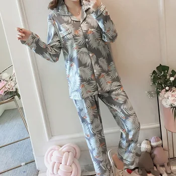 

Women Summer Two Pieces Homewear Floral Printed Women Sleepwear Suits Ladies Pajamas Set Cute Nightwear Mujer Sexy Night Suits