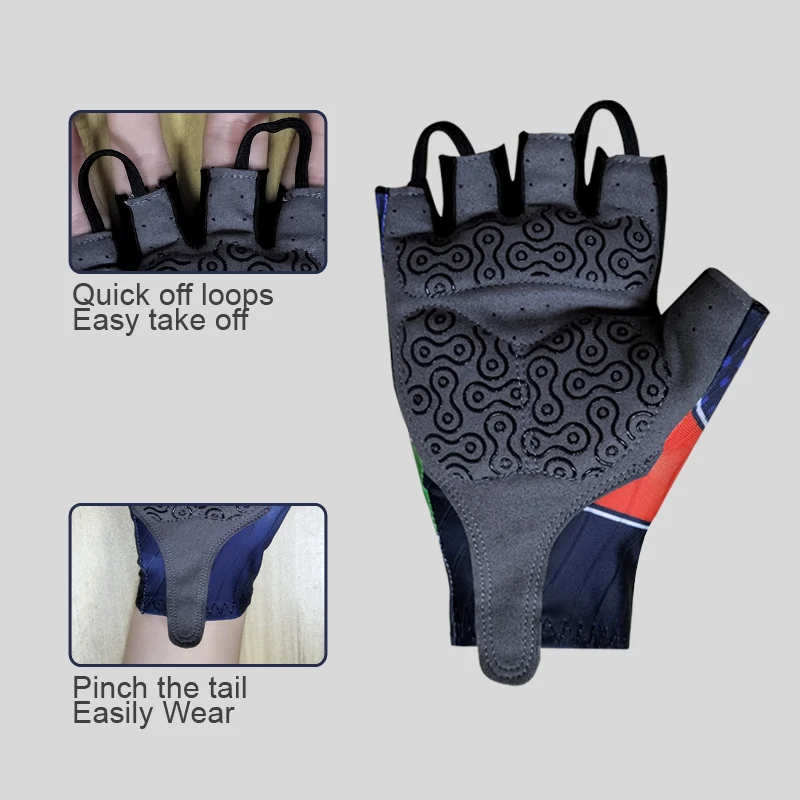 ITALY Bicycle Cycling Gloves Half Finger Breathable Anti Slip Gel Pad MTB Road Bike Gloves Men Women Outdoor Sports Gloves 3