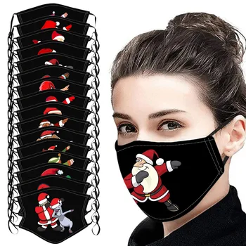 

1PCS Adult'S Christmas Earloop Outdoor Cotton Mouth Masks Breathable Washable Reusable Face Mask Man Women Mouth Respirator