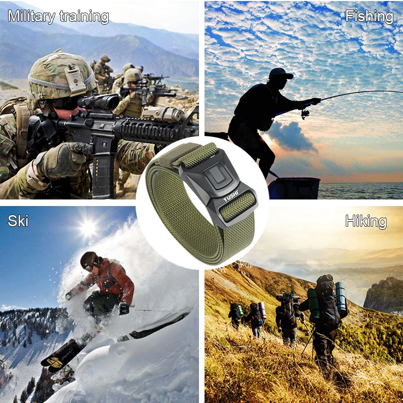 HSSEE New Men's Tactical Belt Rust-proof Hard Metal Buckle Military Army Belt Outdoors Casual Belt Girdles Male Waistband Gift