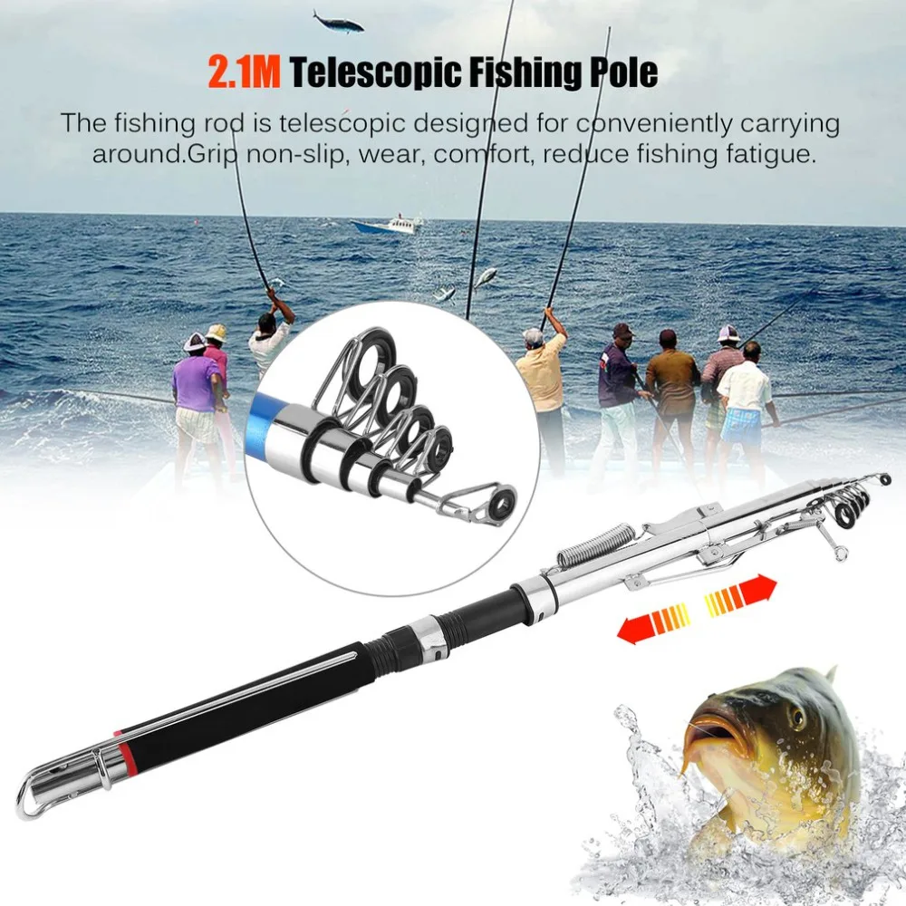 2.1/2.4/Automatic Fishing Rod Sensitive Telescopic Pole Sea Device Ice Glass Fiber Carp Tackle De Pesca | Спорт и развлечения