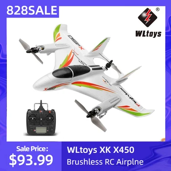 

WLtoys XK X450 2.4G 6CH 3D/6G RC Airplane Brushless Vertical Takeoff LED RC Glider Fixed Wing RC Aircraft RTF RC Toy for Kid