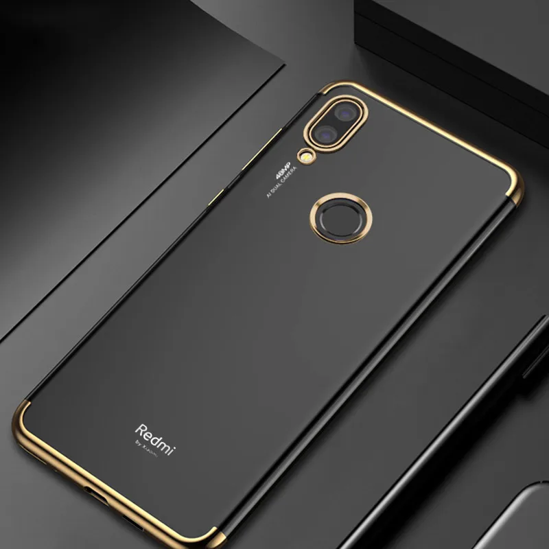 Силиконовый чехол с покрытием для Xiaomi mi 9T Pro 9 SE 8 Lite mi 9 mi 8, чехол для телефона Xiao mi Red mi K20 Note 7 8 Pro 7A, прозрачный чехол - Цвет: Золотой