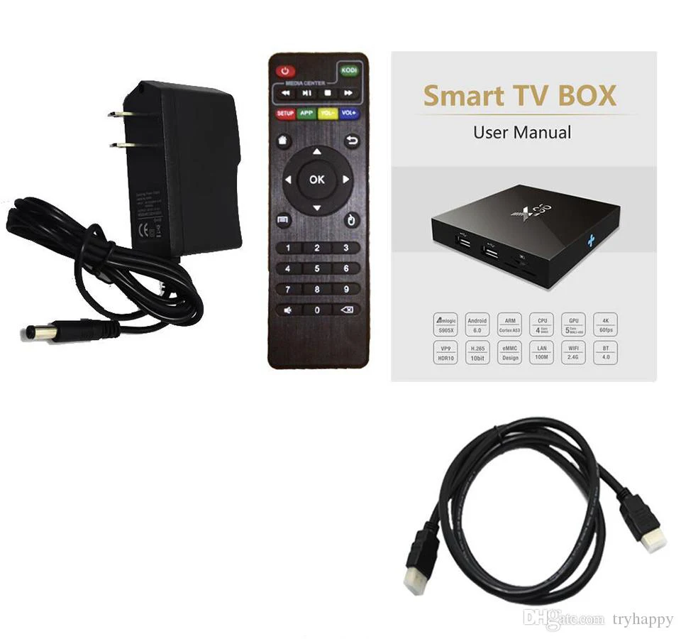 ТВ приставка X96 S905X 1 ГБ 8 или 2 16 четырехъядерный Amlogic Android 6 0 Wi Fi HDMI 2.0A 4K * 2K IPTV Смарт