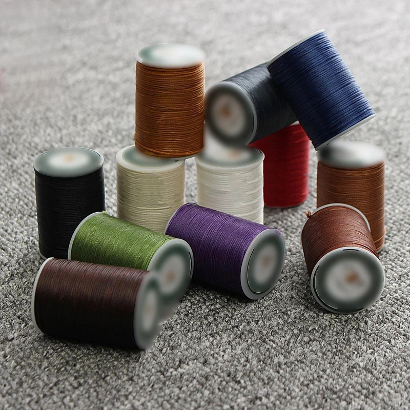 Швейная вощеная нить кожа полиэфирный шнур ремесло полиэстер микрофибра мульти цвет высокого качества
