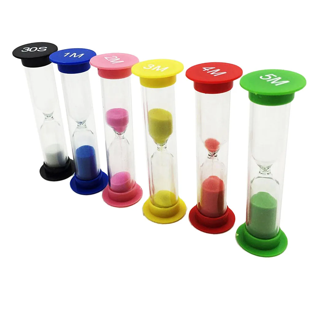6 Colors Home Decor Desktop Sand Clock 1 2 3 4 5 Mins 30s Hourglass Timer