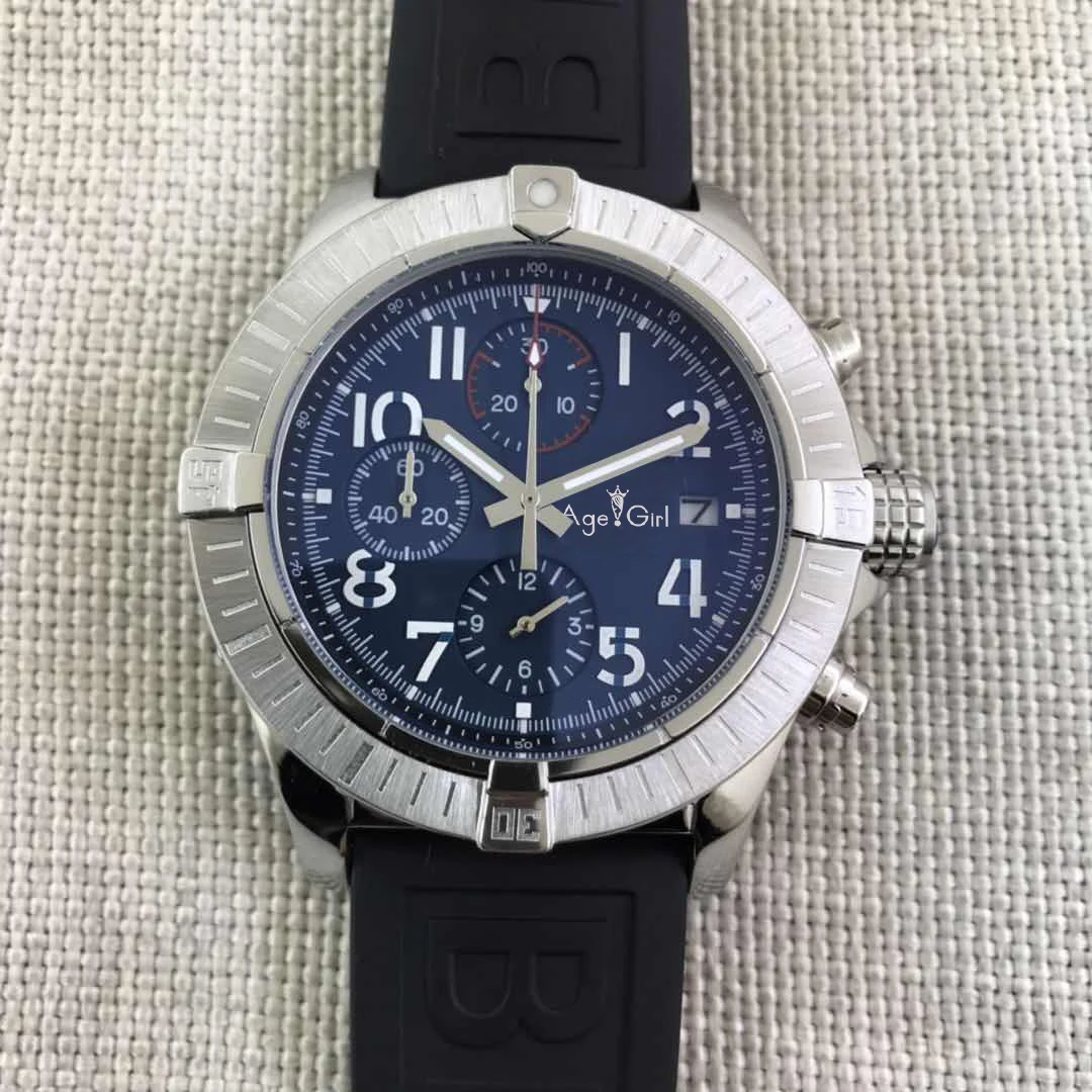

2020 Luxury Brand New Quartz Chronograph Men Stopwatch Sapphire Crystal Japanese Rotatable Bezel Black Rubber Sport Watches