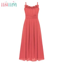 Iiniim/детское шифоновое платье для девочек платье с цветочным узором для девочек платье принцессы на свадьбу, день рождения, платье для подростков 10 лет, платье для выпускного вечера