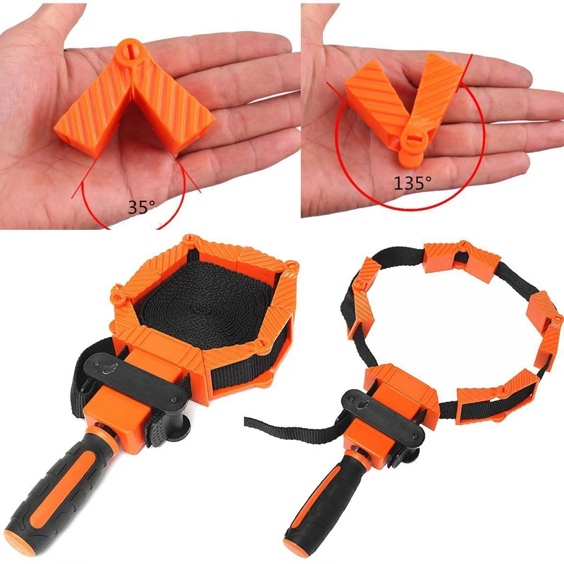 

Woodworker Photo Frame with Strap Clamp Holder Miter Vise Ratchet Angle Clamp Band Tool