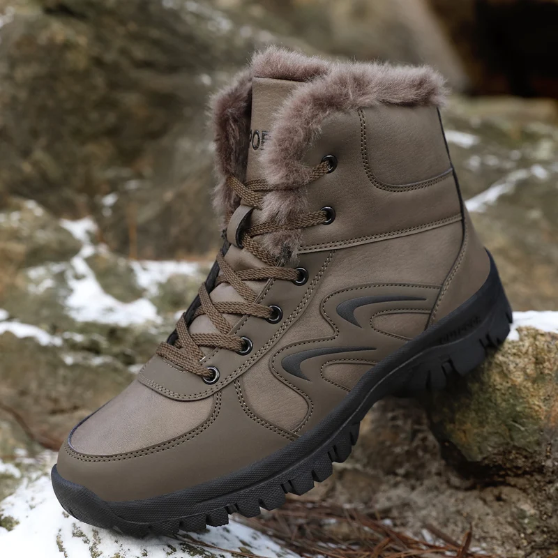 CIMIM/Новые брендовые уличные мужские ботинки на меху новые зимние кожаные Ботинки
