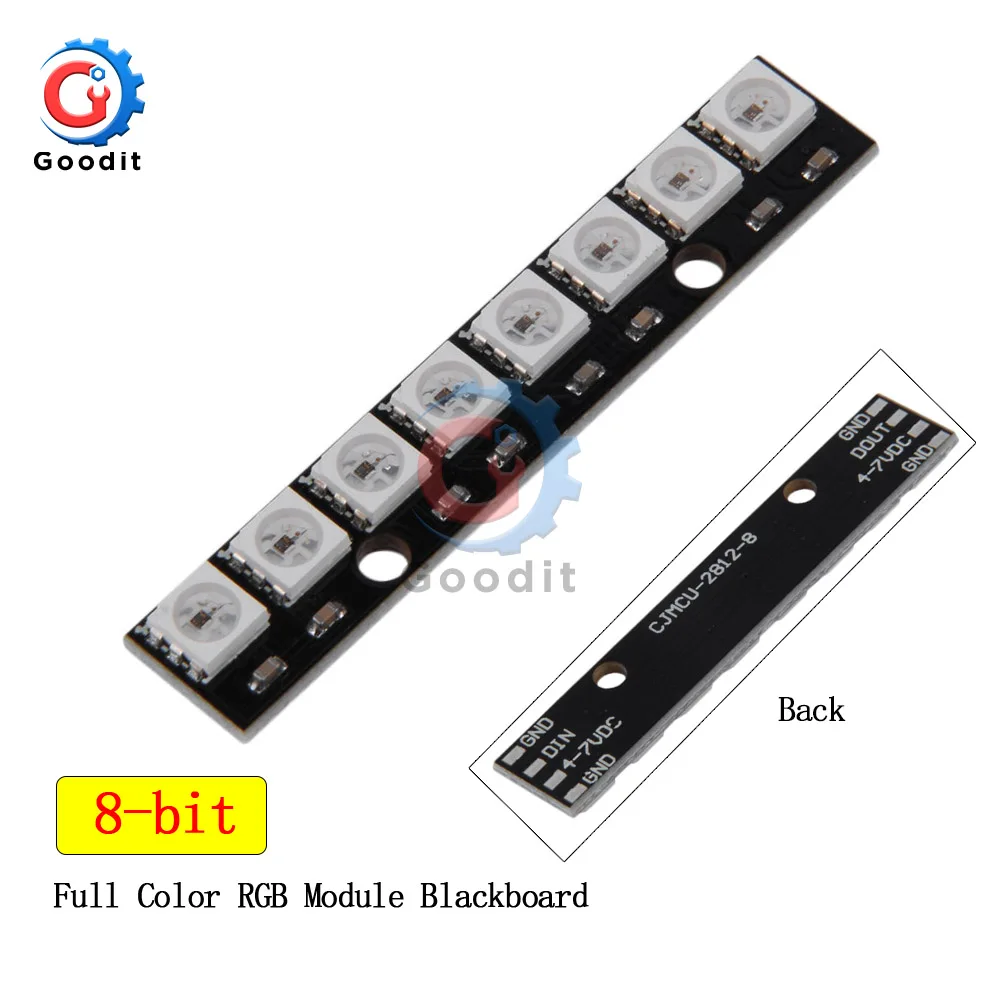 Светодиодный светильник WS2812 8 каналов 5050 RGB встроенный полноцветный макетная