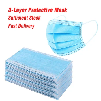 

Dropshipping Disposable Face Anti-Pollution 3 Laye Mask Dust Protection Masks Elastic Ear Loop Disposable Dust Filter Mask
