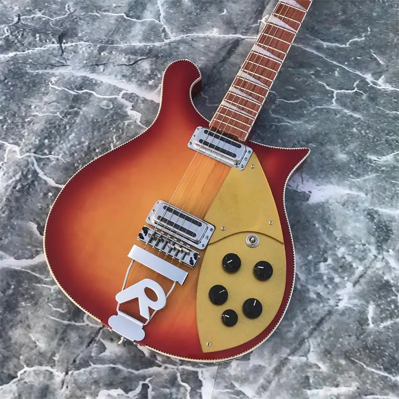 Guitarra Electrica de 6 cuerdas R-660, tablero de palo de rosa tiene el brillo de barniz en ella Envio