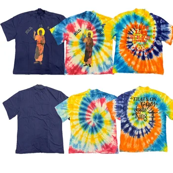 

20SS Jesus Is King t-shirt Travis Scott Astroworld Sicko Tee T shirt Men Women 1:1 High quality Tie dyeing Hip Hop t-shirts