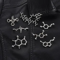 Individual Chemical Formula Symbol Brooch Unique Backpack Badge Lapel Pins Creative Scientific Design Chemical Formula Brooch