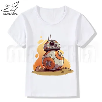 

Star War bb8 Baby Girls White Tshirt Boy Summer Short-Sleeved Casual T-shirts Kids Children's Fashion Tops Girl's Summer Tee