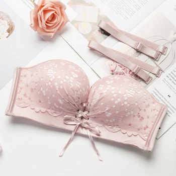 

Fabala Breathable Women Bra Visible Push Up No Steel Ring No Trace Convenient Buckle Adjustable Strapless Seamless Soft 4 Sizes