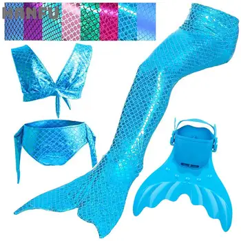 

Colors 4PCS/Set 24 Swimming Mermaid Tail with Monofin for Swimming Bikini Swimwear Children Girls Mermaid Tail Costome Cosplay