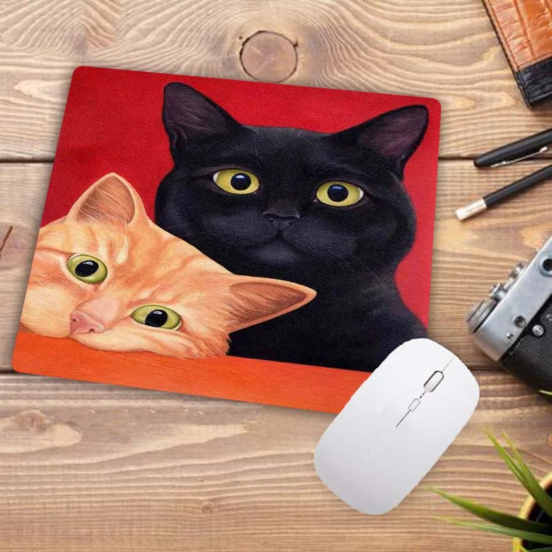 Big Promotion 22X18CM Cartoon Cute Cat Head Cool Designs Table Mouse Pad Laptop Computer Gaming Keyboard Mousepad Animal Mat — view 2