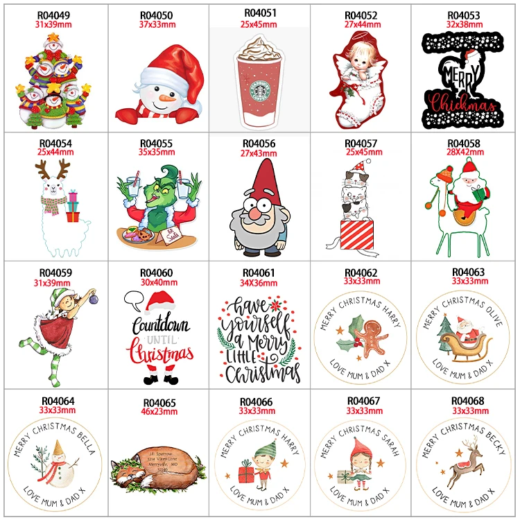 

Christmas Style Printed Acrylic Planar Resin for DIY Decoration Crafts Accessories 30pcs/lot R0404 R0405 R0406