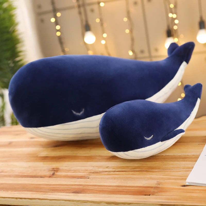 Мультфильм 25 см супер мягкий голубой кит плюшевые игрушки мягкие милые морские животные Подушка забавная, в форме рыбы куклы для детей подарки на день рождения