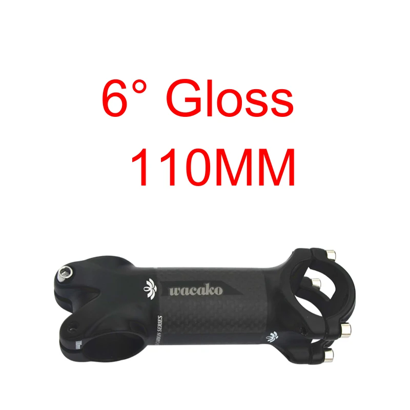 110mm Gloss Wacako сплав+ 3k углеродный 6 градусов ствол для горного велосипеда дорожный велосипед frok 28,6 мм бар 31,8*60 70 80 90 100 110 120 мм - Цвет: 110mm Gloss