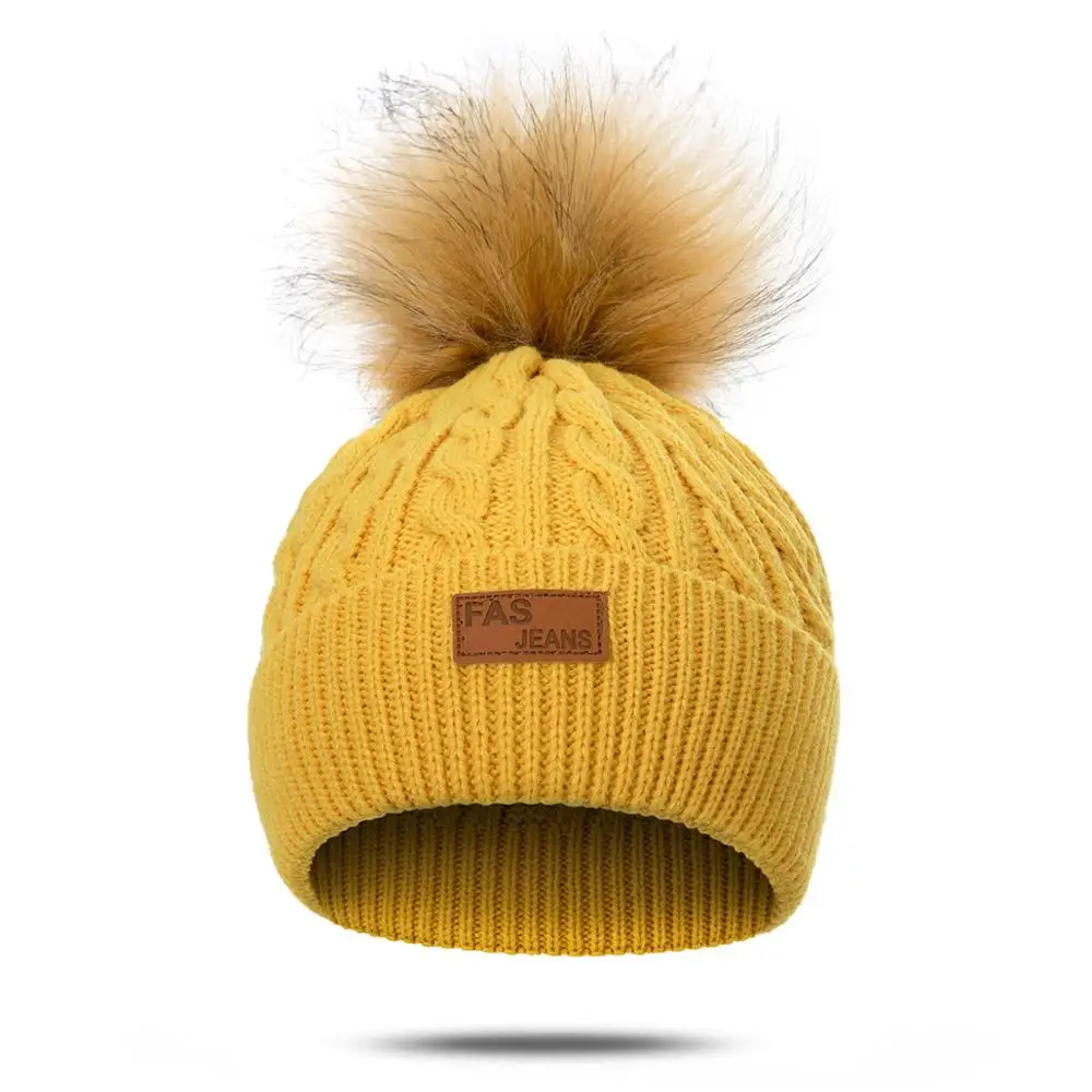 MoneRffi женская зимняя помпон Skullies однотонная шляпа вязаная шапка бини шапка удобный зимний трикотажный детский чепчик gorros Новинка