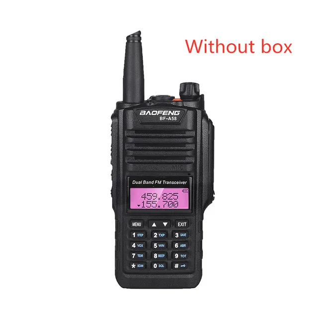 Baofeng BF-A58 рация 10 км UHF VHF двухдиапазонный приемопередатчик 5 Вт радиоприемник IP67 водонепроницаемая двухсторонняя радиостанция Baofeng A58 - Цвет: Without box