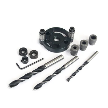 

Woodworking Hole Drilling Guide Sleeve Drill Bit Kit For Punching And Positioning Wood Doweling Jig Self Centering Dowel Jig Set