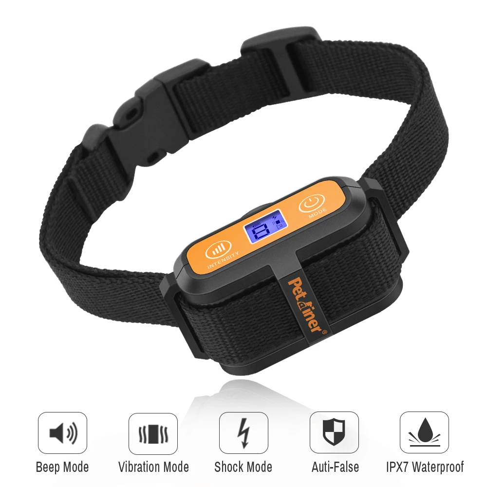Petrainer-Collar antiladridos 856 impermeable, collarín de entrenamiento con choque/vibración/sonido pantalla LCD - AliExpress