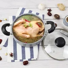 Камень суп горшок антипригарная Плита горшок горячий горшок 20 см двойное ухо бытовой боковой горшок с крышкой кухонные аксессуары для приготовления пищи