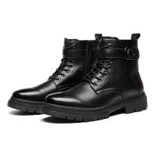 Мужские повседневные ботинки для езды на мотоцикле; рабочие ботинки из натуральной кожи; уличные ковбойские ботильоны; ботинки на платформе со шнуровкой; botines hombre botas mans