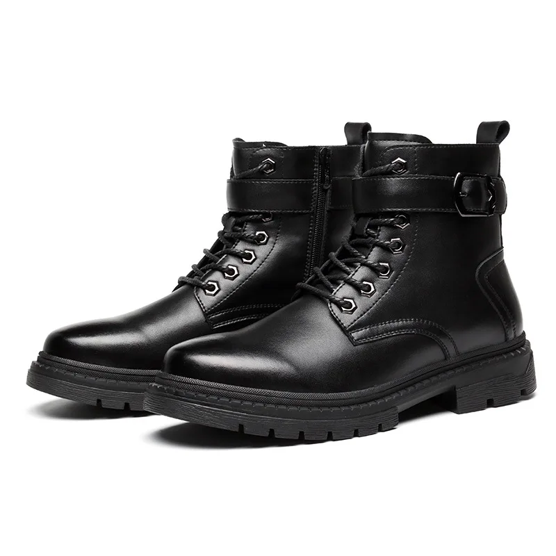 mens casual motorcycle boots natural leather tooling shoes outdoor