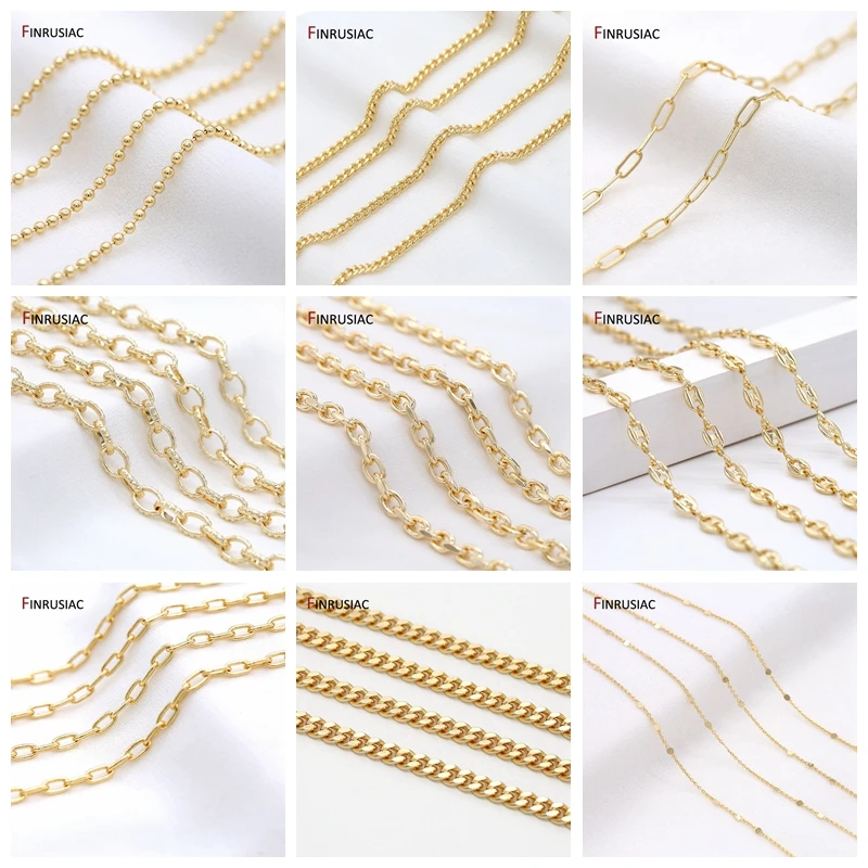 14K Real Gold Plated 1.3mm Thin Chain For DIY Jewelry Making, Wholesale  Brass Chains Accessories Findings