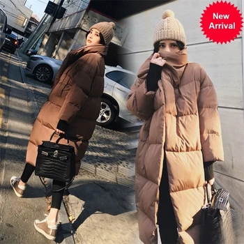 

2020 Fashion women New Arrival Solid Slim Long New Size For Women's Cotton Slim Down Parka With Hooded Winter Jacket