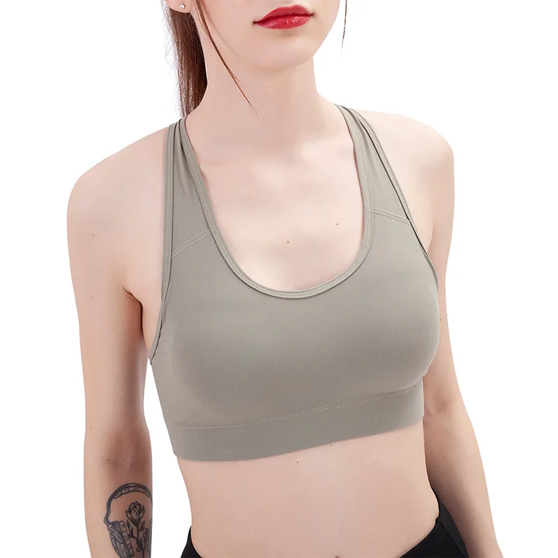 

Sport Shirt Women Running Sport Bra Stitching Color Quick Dry Fitness T-shirt Gym Shirt Yoga Sports Bra Top For Women