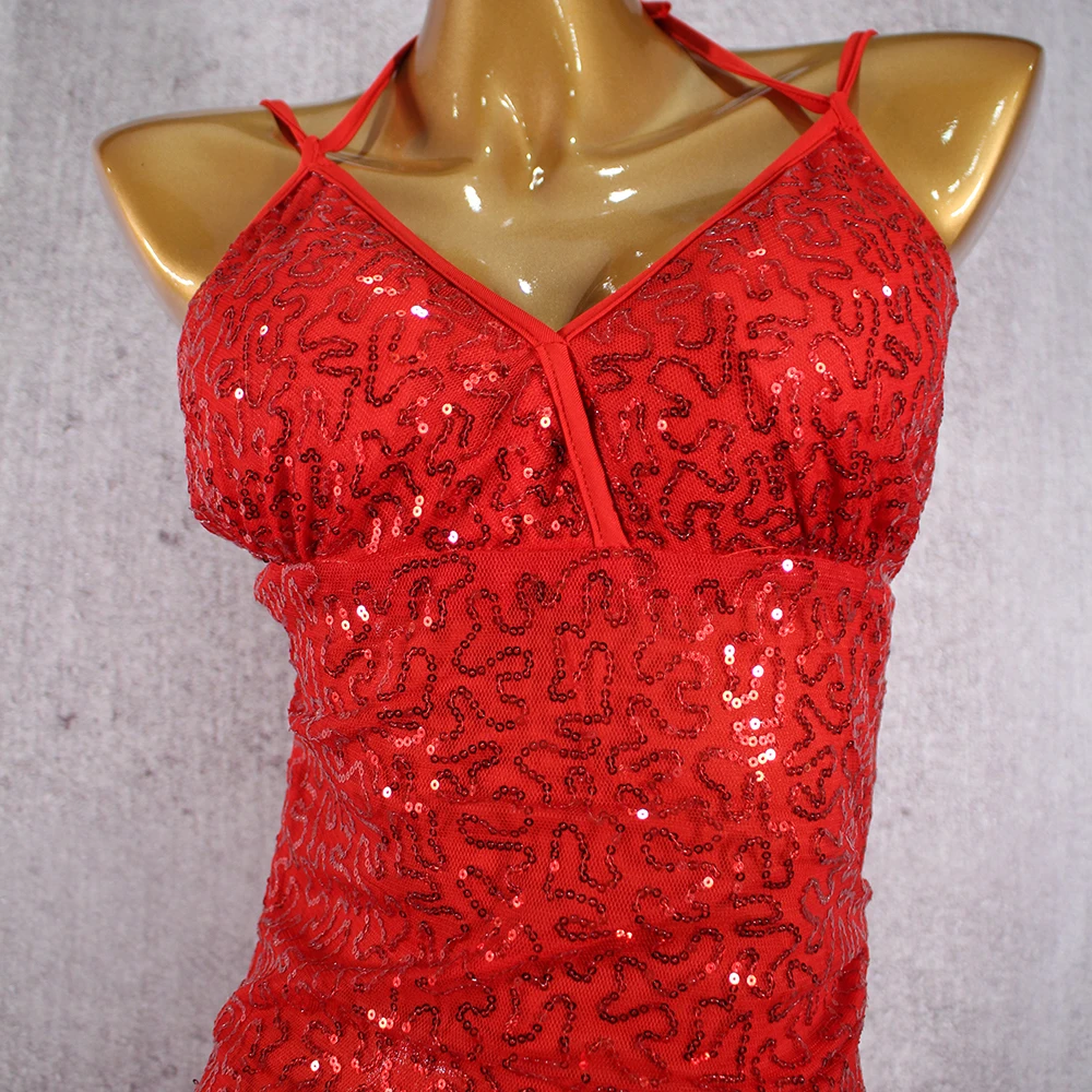 Dance Dress Red Sequin Flapper Dress 2024 New Latin Dance