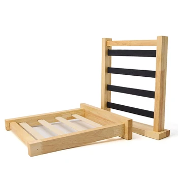 

Wooden Jewellery Organizer Rack Earrings Holder Necklace Bracelet Stand Rotating Keyring Display Storage