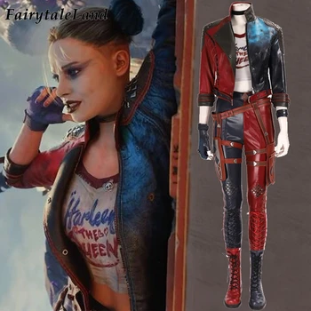 

Suicide Squad Kill the Justice League Cosplay Harley Quinn Costume Halloween Adult Women Fancy Outfit Joker Suit Accessories
